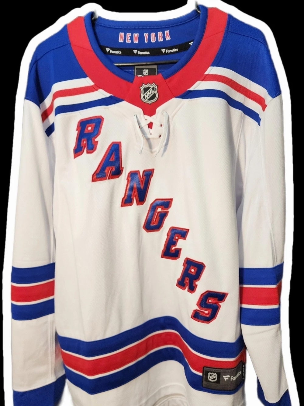 NHL New York Rangers Fanatics Breakaway Blank Away Jersey White Mens Medium